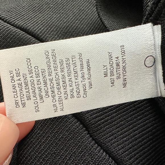 MILLY Scallop Cut Out Fitted Dress in Black Small $425 - Picture 12 of 12